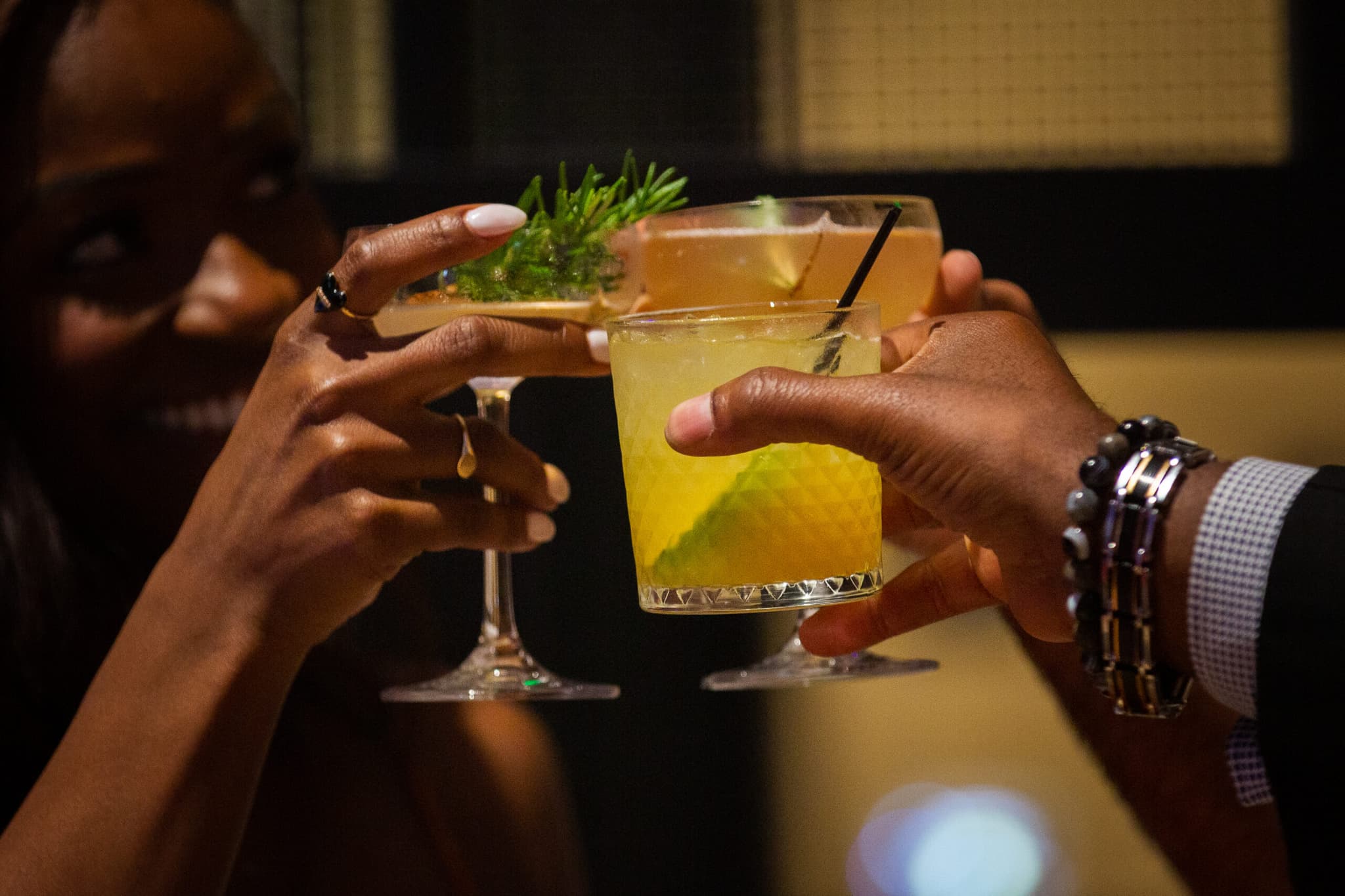 Members toasting at WYE Restaurant